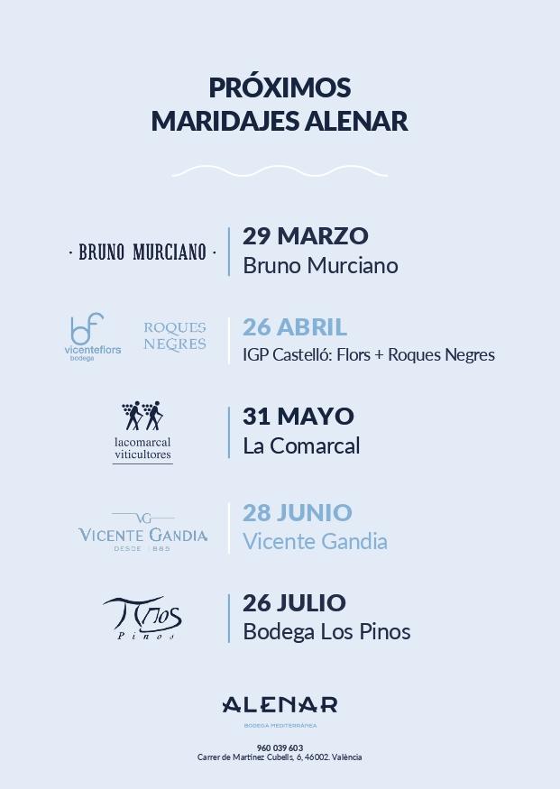 Calendario Maridajes Alenar