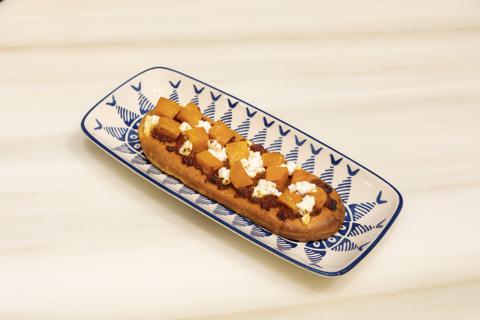 Calabaza con sobrasada y requesón